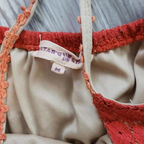 Altar'd State Dress Medium Orange Lace Overlay Fit And Flare - Picture 7 of 8